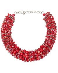 Eye Candy LA - Glass Crystal Hazel Ruby Collar Necklace - Lyst