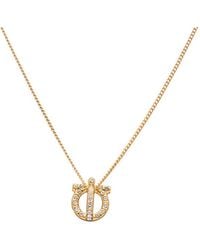 Ferragamo - Gancini 3d Crystal Necklace - Lyst