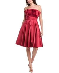 Rene Ruiz - Strapless Pleated Mikado Short Dress - Lyst