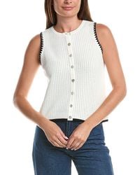 Cece - Pointelle Button Up Top - Lyst