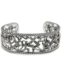 Samuel B. - 18K Over Cross Bangle Bracelet - Lyst