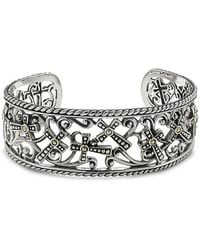 Samuel B. - 18K Over Cross Bangle Bracelet - Lyst