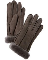UGG - Classic Perforated Two Point Suede Gloves - Lyst