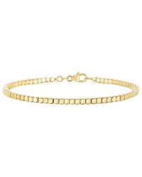 Italian Gold - 14K Cube Bead Bangle Bracelet - Lyst