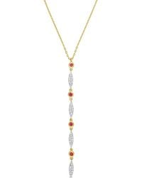Rina Limor - 10k 0.36 Ct. Tw. Diamond & Ruby Necklace - Lyst