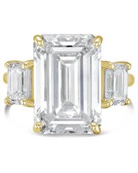 Diana M. Jewels - Diana M. 18K 16.50 Ct. Tw. Lab-Grown Diamond Three-Stone Ring - Lyst