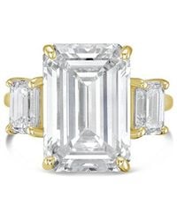 Diana M. Jewels - Diana M. 18K 16.50 Ct. Tw. Lab-Grown Diamond Three-Stone Ring - Lyst