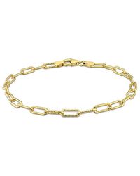 Italian Silver - 18K Over Paperclip Chain Bracelet - Lyst