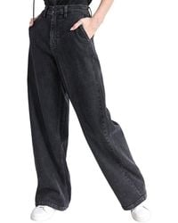 DKNY - High Rise Blackout Wide Leg Jean - Lyst