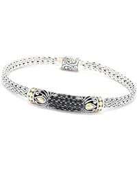 Samuel B. - Jewelry Silver & 18k Pave Black Spinel Tulang Naga Bracelet - Lyst