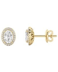Lab Grown Diamonds - 14K 2.00 Ct. Tw. Lab-Grown Diamond Halo Stud Earring - Lyst