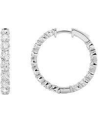 Lab Grown Diamonds - 14K 5.00 Ct. Tw. Lab-Grown Diamond Inside Out Hoop Earring - Lyst