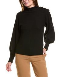 Rebecca Taylor - Rib Mock Neck Wool & Cashmere-blend Sweater - Lyst