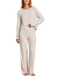 Barefoot Dreams - 2Pc Jersey Roll Pullover & Wide Leg Pant - Lyst