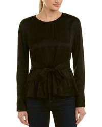 Sandro Peplum Top - Black