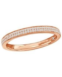 Suzy Levian - 14K Rose 0.16 Ct. Tw. Diamond Two Row Half Eternity Ring - Lyst