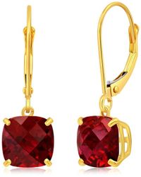MaxColor - 10k 4.50 Ct. Tw. Lab-grown Ruby Earrings - Lyst