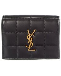 Saint Laurent - Origami Tiny Leather Card Holder - Lyst