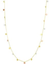 Italian Gold - 14K Tri-Tone Mini Disc Dangle Necklace - Lyst