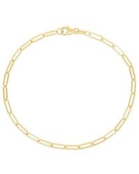 Italian Silver - Piazza Di Spagna 14K Over Paperclip Link Anklet - Lyst