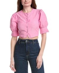 Estellina - Short Puff Sleeve Top - Lyst