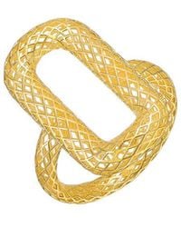 Genevive Jewelry - Rachel Glauber 14K Plated Mesh Design Ring - Lyst