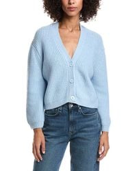 Forte - Wool & Cashmere-Blend Short Rib V-Neck Button Cardigan - Lyst