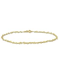 Italian Gold - 14K Heart Link Chain Ankle Bracelet - Lyst