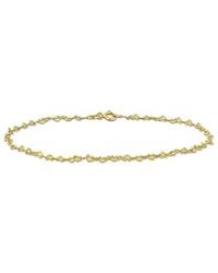 Italian Gold - 14K Heart Link Chain Ankle Bracelet - Lyst