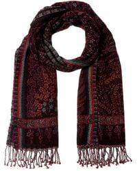Saachi - Floral Reversible Tassel Wool-Blend Scarf - Lyst