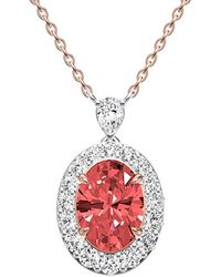 Lab Grown Diamonds - 14K 1.25 Ct. Tw. Lab-Grown Diamond Halo Pendant - Lyst