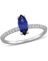 Rina Limor - 14K 0.92 Ct. Tw. Diamond & Sapphire Solitaire Ring - Lyst