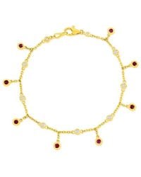 Jewels by Viomo - 14K 0.99 Ct. Tw. Diamond & Ruby By The Yard Dangle Bracelet - Lyst