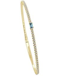 Sabrina Designs - 14k 0.52 Ct. Tw. Diamond & Blue Topaz Stackable Bangle Bracelet - Lyst