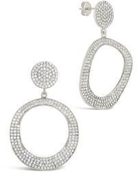 Sterling Forever - Rhodium Plated Cz Juniper Statement Drop Earrings - Lyst