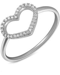 Sabrina Designs - 14k 0.08 Ct. Tw. Diamond Open Heart Ring - Lyst