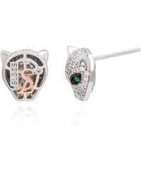 Suzy Levian CZ Jewelry - Suzy Levian Cz Panther Stud Earrings - Lyst