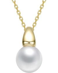 Rachel Glauber - 14K Plated 8Mm Pearl Pendant Necklace - Lyst