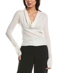 Jonathan Simkhai - Natia Cowl Neck Wool-Blend Top - Lyst