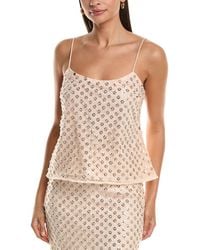 MILLY - Rylan Sequin Embroidered Netting Tank - Lyst