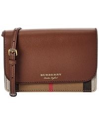 Burberry - Check Canvas & Leather Crossbody - Lyst