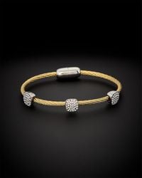 Juvell - 18k Plated Cz Twisted Mesh Bangle Bracelet - Lyst