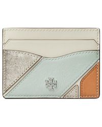 Tory Burch - Emerson Colorblocked Slim Leather Card Case - Lyst
