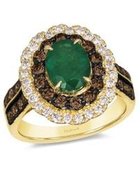Le Vian - Le Vian Scallop 14K 1.55 Ct. Tw. Diamond & Emerald Ring - Lyst