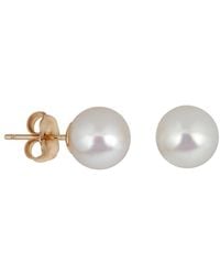 Belpearl - 14k 7.5mm Akoya Pearl Earrings - Lyst