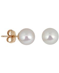 Belpearl - 14k 7.5mm Akoya Pearl Earrings - Lyst