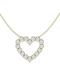 Lab Grown Diamonds - 14K 2.00 Ct. Tw. Lab-Grown Diamond Halo Pendant - Lyst