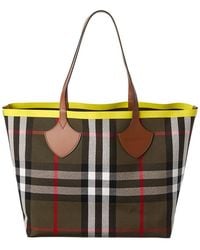 Burberry - Check Large Reversible Canvas & Leather Tote - Lyst
