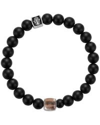 Karma and Luck - Birthstone Plated Quartz/ Matte Onyx Stretch Bracelet - Lyst