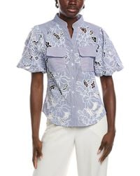Gracia - Eyelet Lace Work Shirt - Lyst